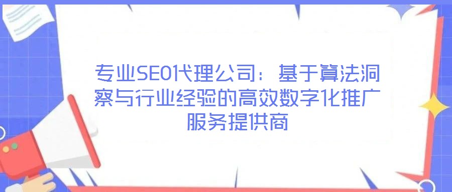 專業SEO代理公司:基于算法洞察與行業經驗的高效數字化推廣服務提供商