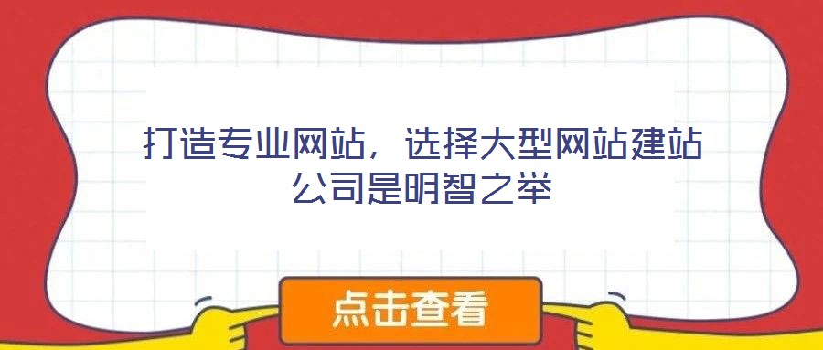 打造專業(yè)網(wǎng)站,選擇大型網(wǎng)站建站公司是明智之舉