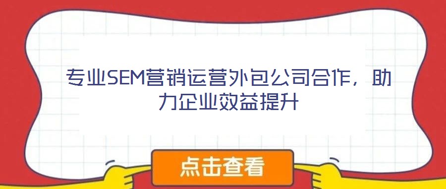 專業SEM營銷運營外包公司合作,助力企業效益提升
