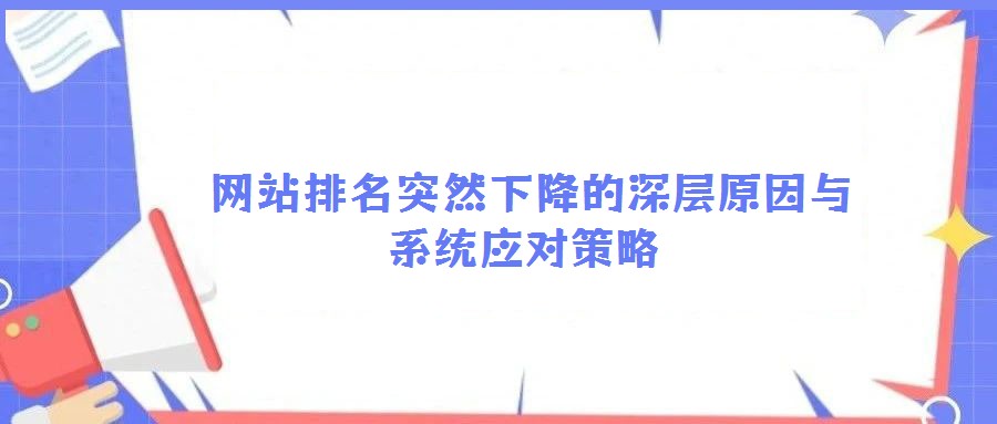 網站排名突然下降的深層原因與系統應對策略