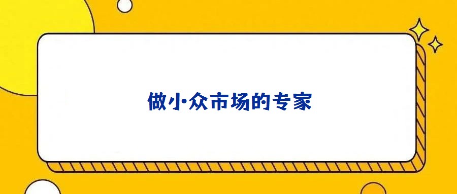 做小眾市場的專家